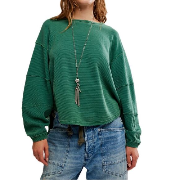 FREE PEOPLE x WE THE FREE TOTAL ECLIPSE TEE IN PINE FOREST - Picture 1 of 8